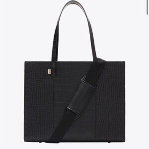 BEIS Black Croc Large Work Tote